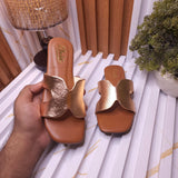 Chic Metallic Copper Flat Sandals