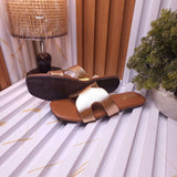 Chic Metallic Copper Flat Sandals
