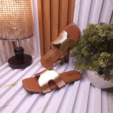 Chic Metallic Copper Flat Sandals