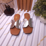 Chic Metallic Silver Flat Sandals