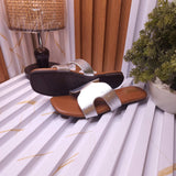 Chic Metallic Silver Flat Sandals