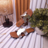Chic Metallic Silver Flat Sandals