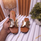 Chic Metallic Gold Flat Sandals