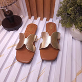Chic Metallic Gold Flat Sandals