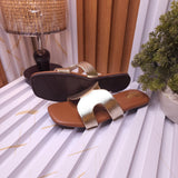 Chic Metallic Gold Flat Sandals