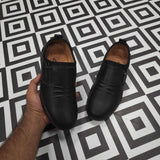 Premium Black Leather Casual Shoes - Maha fashions -  Men Footwear