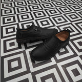 Premium Black Leather Casual Shoes - Maha fashions -  Men Footwear