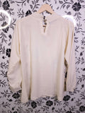 Cream Top With Side Frill & Chain Work