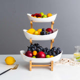 White Three Layers Plastic Serving Dish - Maha fashions -  House Holds