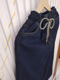 Blue Wide Leg Denim Skirt