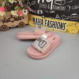 Pink Studs Wegde Slides