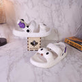 Cream Combo Slides Sandals - Maha fashions -  Women Footwear