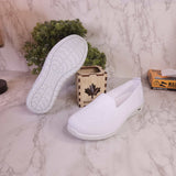 White Women Slip On Sneakers Wide Width Comfort Walking Shoes Casual Flat