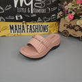 Pink Chunk Slippers With Chain - Maha fashions -  Women Footwear
