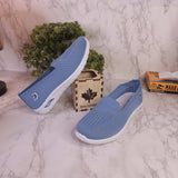 Blue Women Slip On Sneakers Wide Width Comfort Walking Shoes Casual Flat