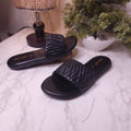 Black Quilted Slippers - Maha fashions -  Women Footwear