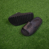 Black Printed Comfy Slippers