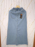 Ice Blue Wide Leg Denim Skirt