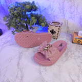 Pink Casual Slides with Golden Buckle