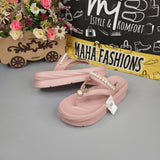 Pink Wegde Slides with Buckle & Pearl