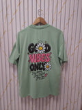 Green Good Vibes Women Drop Shoulder