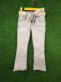 Girls Grey Denim Bell Bottom