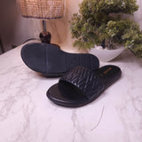 Black Quilted Slippers - Maha fashions -  Women Footwear