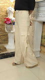 Beige Wide Leg Cargo