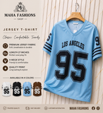 Los Angeles 95 Oversized V-Neck T-Shirt – Blue