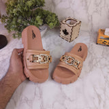 Brown Buckle Slides