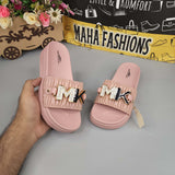 Pink Wegde Slides with Buckle