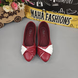 Maroon White Contrast Pumps