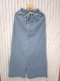 Ice Blue Wide Leg Denim Skirt