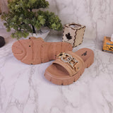 Brown Buckle Slides