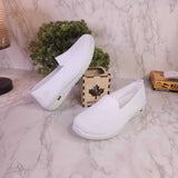 White Women Slip On Sneakers Wide Width Comfort Walking Shoes Casual Flat