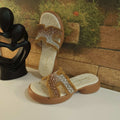 Mustard Contrast Studs Slippers - Maha fashions -  Women Footwear