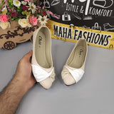 Beige White Contrast Pumps