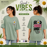 Green Good Vibes Women Drop Shoulder