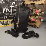 Black Backpack with Satchel - Maha fashions -  Handbags & Wallets