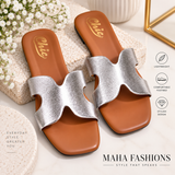 Chic Metallic Silver Flat Sandals