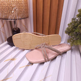 Pink Women’s Rhinestone Flat Sandals