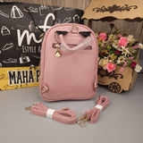 Pink Backpack with Satchel - Maha fashions -  Handbags & Wallets