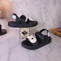 Black Combo Slides Sandals - Maha fashions -  Women Footwear