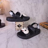 Black Combo Slides Sandals