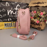 Pink Backpack with Satchel - Maha fashions -  Handbags & Wallets