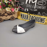 Grey White Contrast Pumps