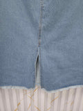 Ice Blue Wide Leg Denim Skirt