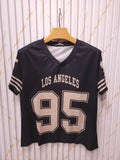 Los Angeles 95 Oversized V-Neck T-Shirt – Black