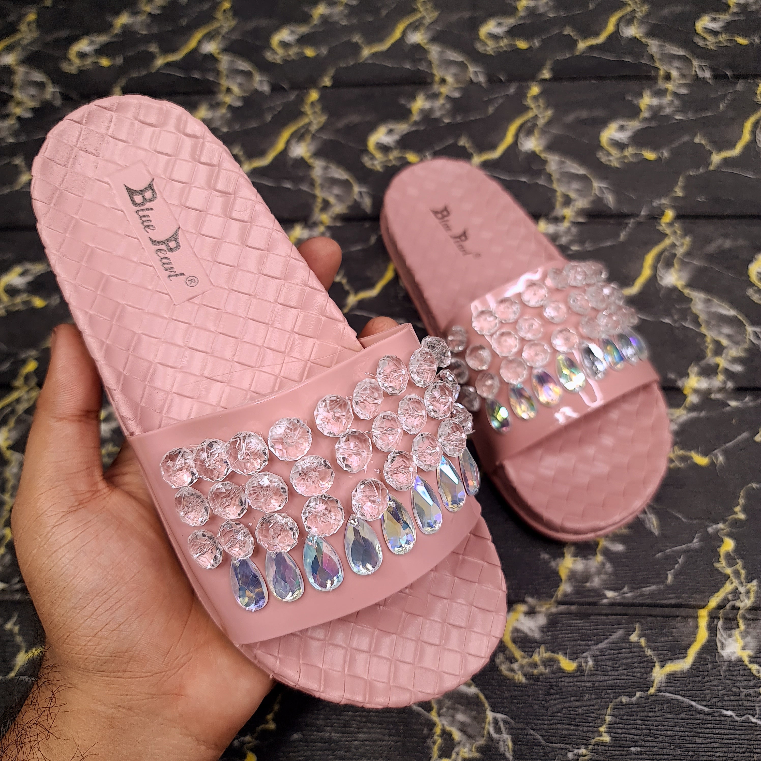 Pink & Grey Casual Slippers - Maha fashions -  Women's Footwear