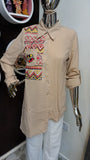 Skin Embroidery casual shirt - Maha fashions -  Shirts
